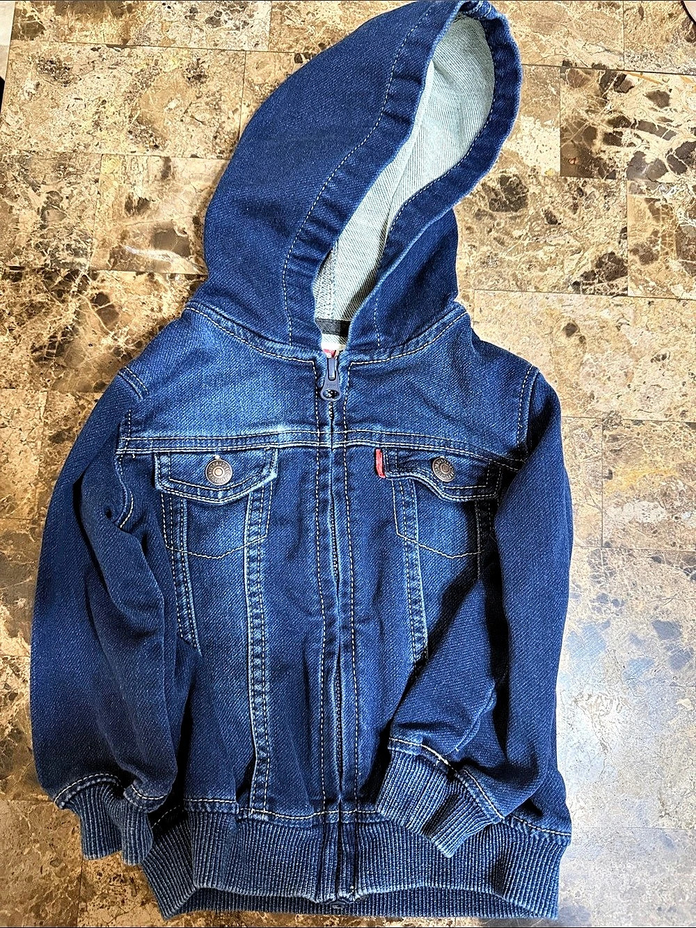 Levi's Denim Hooded Jacket Size 18M Blue